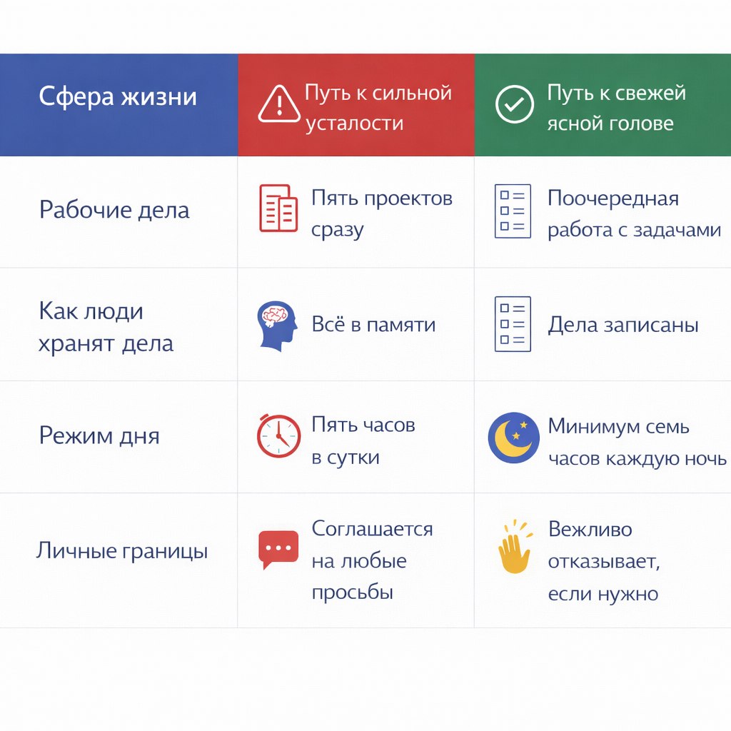 Наглядное сравнение разных подходов к рутине